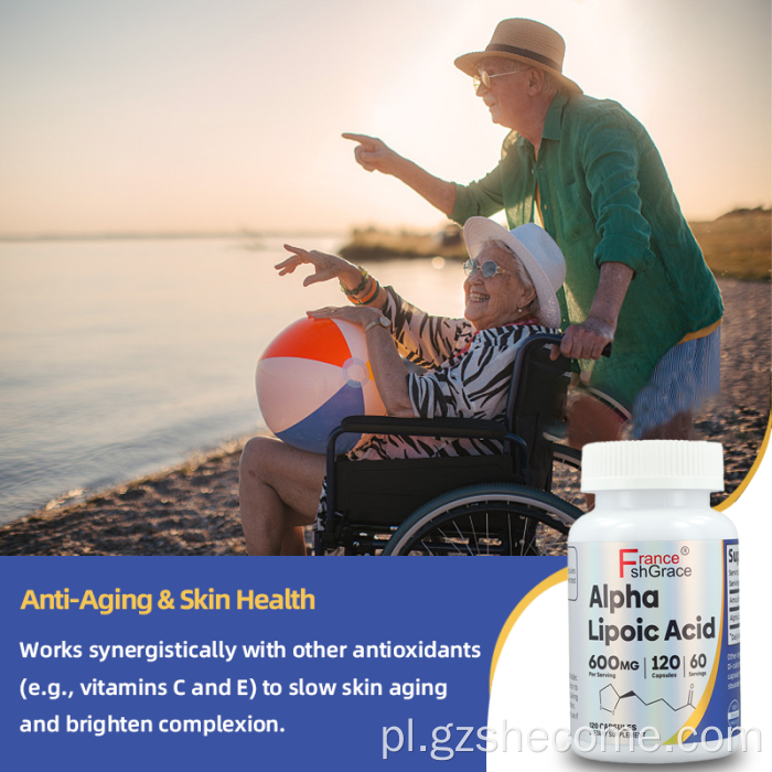 Suplementy kwasu lipoinowego alfa z ekstraktem z nasion winogron